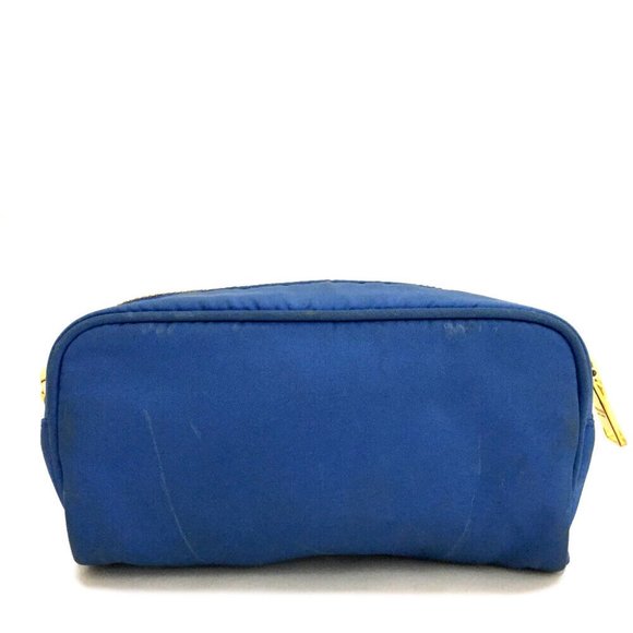 PRADA Logo Plate Nylon Cosmetic Pouch Bag /5P0357 - Picture 4 of 8